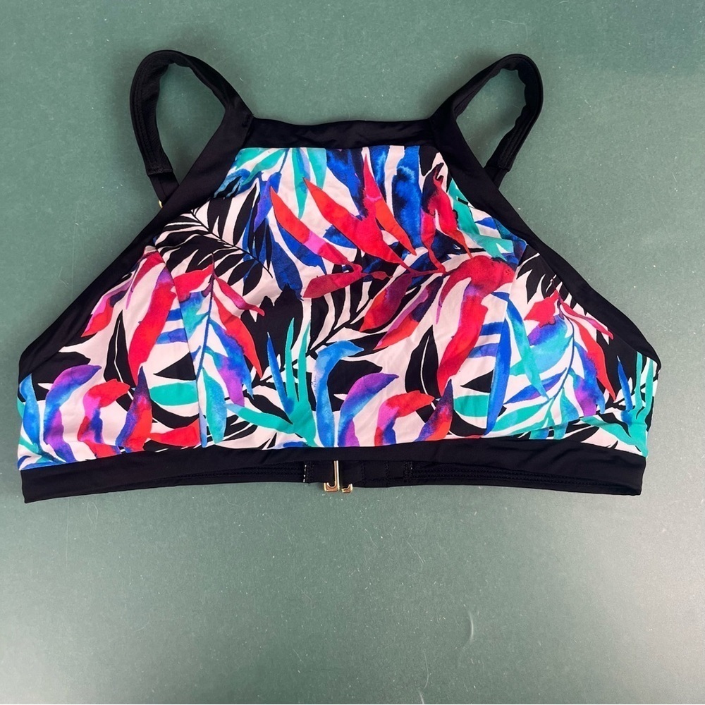 Jantzen High Neck multi color swim top size 10